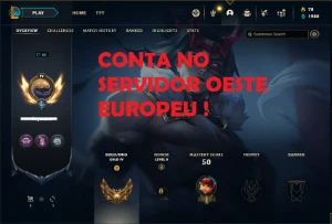 Conta ouro 4 com 46 Champs e 10 Skins (SERVIDOR DA EUROPA) - League of Legends LOL
