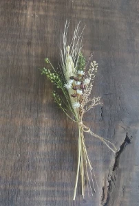 Mini Buquê com Sorgo, Trigo e Sempre-viva para Convites - Artesanato e Personalizados