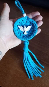 Mandala Divino Espírito Santo em Fio de Malha - Artesanato e Personalizados