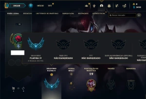 Platina 4 com 26 Champs e 2 Skins + 20 Espolios - League of Legends LOL