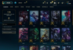 Platina 4 com 26 Champs e 2 Skins + 20 Espolios - League of Legends LOL