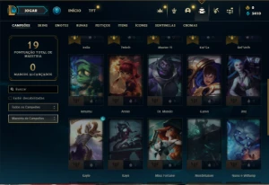 Platina 4 com 26 Champs e 2 Skins + 20 Espolios - League of Legends LOL