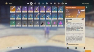 AR 21 - ZHongli + Ganyu com Amos Bow e benção ativa - Genshin Impact