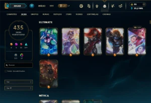 Platina 2 com TODOS os champs e 435 Skins ( ADC / MID ) - League of Legends LOL