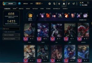 Platina 2 com TODOS os champs e 435 Skins ( ADC / MID ) - League of Legends LOL