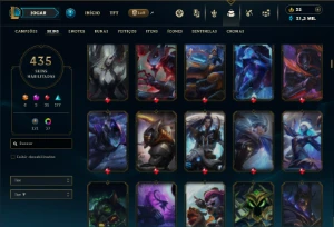 Platina 2 com TODOS os champs e 435 Skins ( ADC / MID ) - League of Legends LOL