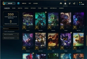 Conta ouro 4 com 47 Champs e 32 Skins + 2 Fragmentos - League of Legends LOL