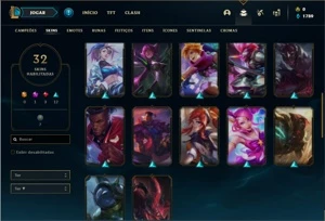 Conta ouro 4 com 47 Champs e 32 Skins + 2 Fragmentos - League of Legends LOL