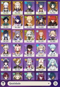 Conta Genshin Ar 55 Com 10 Personagens 5 + Conta Honkai 3 P5 - Genshin Impact