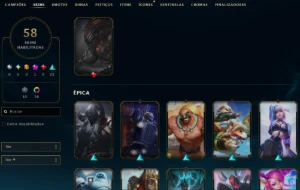 lol Esmeralda, 58 Skins,6 Lendária, 1 Mítica, Lvl 174,27K Ea - League of Legends