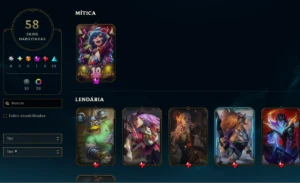lol Esmeralda, 58 Skins,6 Lendária, 1 Mítica, Lvl 174,27K Ea - League of Legends