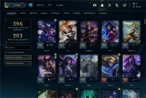 CONTA LOL LVL 261 GOLD 3 180 SKINS QUASE TODOS OS CHAMPS - League of Legends