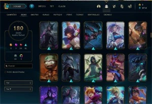CONTA LOL LVL 261 GOLD 3 180 SKINS QUASE TODOS OS CHAMPS - League of Legends