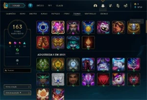 CONTA LOL LVL 261 GOLD 3 180 SKINS QUASE TODOS OS CHAMPS - League of Legends