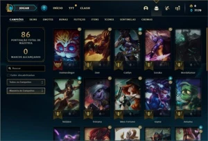 Conta MESTRE com 30 Champs e 2 Skins - League of Legends LOL