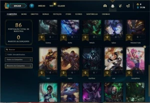 Conta MESTRE com 30 Champs e 2 Skins - League of Legends LOL