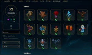Conta level 431,97 skins, 250 ícones, 48 emotes, prata 2 - League of Legends LOL