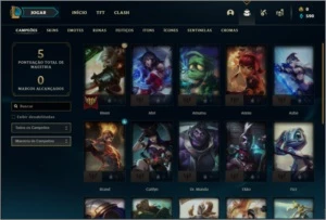 Conta ouro 1 com 1 skin e 24 champs - League of Legends LOL