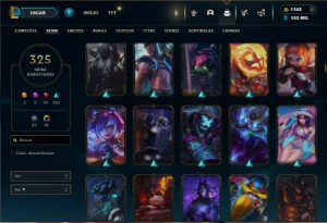 Unrnaked com TODOS os champs e 325 Skins + 92 Cromas - League of Legends LOL