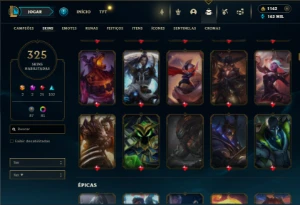 Unrnaked com TODOS os champs e 325 Skins + 92 Cromas - League of Legends LOL