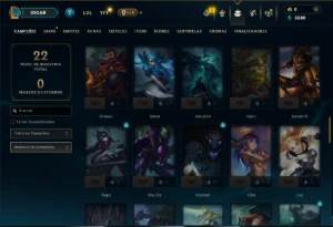 Ouro 2 com 75 Champs e 5 Skins - League of Legends LOL