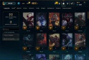 Ouro 2 com 75 Champs e 5 Skins - League of Legends LOL