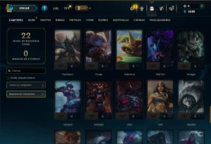 Ouro 2 com 75 Champs e 5 Skins - League of Legends LOL