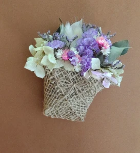 Vasinho com Flores Secas e Ímã - Lilás