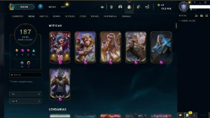 Conta LOL Esmeralda III. Todos os campeões e 187 Skins. +LoR - League of Legends