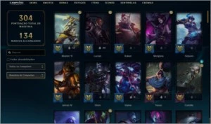 Conta level 259, GoldIV, com 84 skins e 99 campeões! - League of Legends LOL