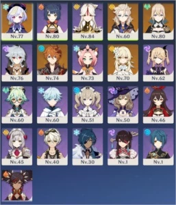 Conta ar52 Tartaglia,Jean,Qiqi,Albedo - Genshin Impact
