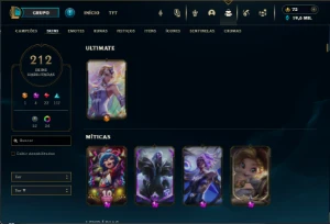 Conta de lol lvl 558 com todos os campeões (212 skins) - League of Legends