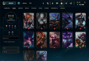 Conta de lol lvl 558 com todos os campeões (212 skins) - League of Legends