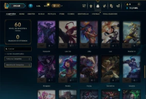 Diamante 3 com 70 Champs e 9 Skins - League of Legends LOL