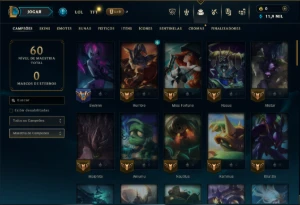 Diamante 3 com 70 Champs e 9 Skins - League of Legends LOL