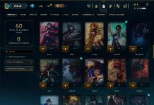 Diamante 3 com 70 Champs e 9 Skins - League of Legends LOL