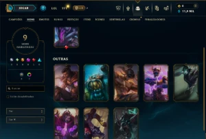 Diamante 3 com 70 Champs e 9 Skins - League of Legends LOL