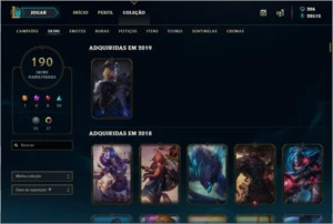 Conta Mestre - 190 skins - Pulsefire ezreal - League of Legends LOL
