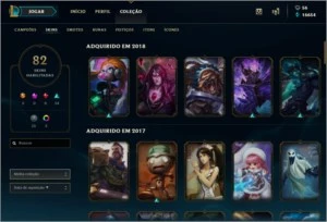 Conta lol todos os campeoes 82 Skins