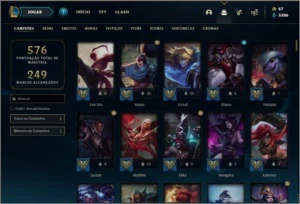 Unranked (Season Atual), todos os champs e 171 skins. - League of Legends LOL