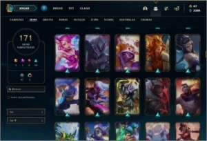 Unranked (Season Atual), todos os champs e 171 skins. - League of Legends LOL