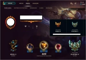 CONTA LEAGUE OF LEGENDS PLATINA 5 - 105 SKINS - ALL CAMPEÕES LOL