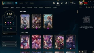 Conta Platina 4 com 149 skins - League of Legends LOL
