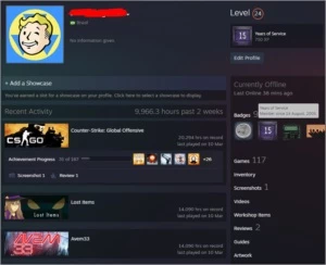 CONTA CS:GO PRIME 15 ANOS COM 20K+ DE HORAS +100 JOGOS - Counter Strike