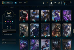 Prata 2 com 90 Champs e 103 Skins ( MID / TOP / JG ) - League of Legends LOL