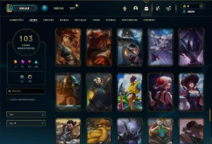 Prata 2 com 90 Champs e 103 Skins ( MID / TOP / JG ) - League of Legends LOL