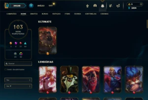 Prata 2 com 90 Champs e 103 Skins ( MID / TOP / JG ) - League of Legends LOL