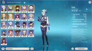 SUPER CONTA GENSHIN AR 46 com Eula, Zhong, Qiqi e Jean - Genshin Impact