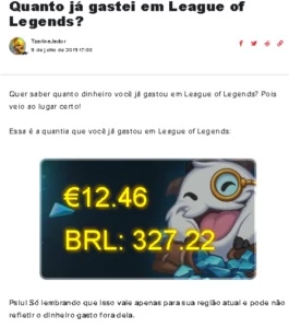 Conta League of Legends com 112 skins LOL