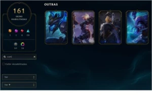 Conta LOL desde 2013, lvl 163, todos os campeões e 161 skins - League of Legends